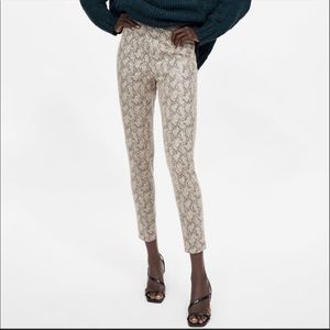 ZARA BASICS Faux Leather Snakeskin Leggings